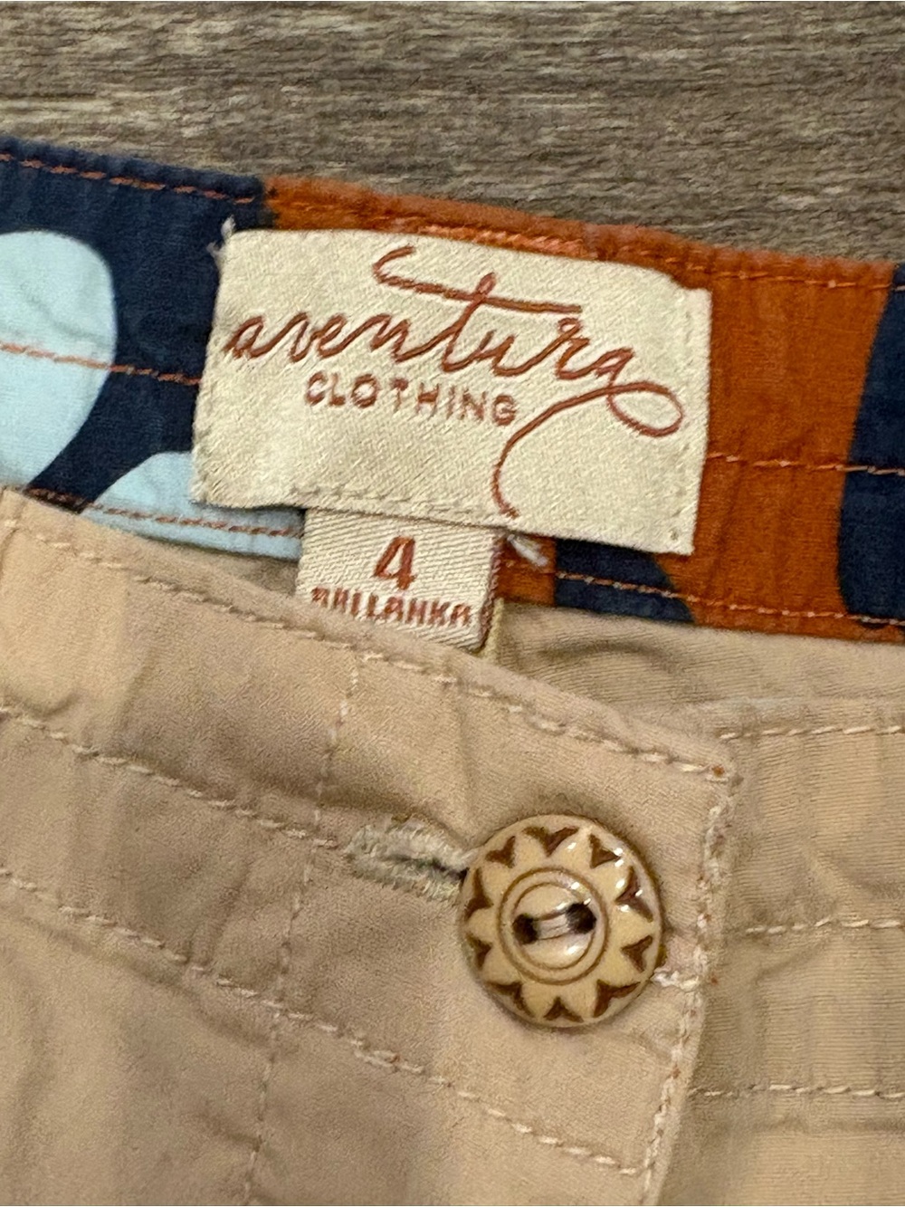 Aventura Clothing Beige Khaki Pants with Decorative Button Roll Tab Pants Size 4 - Picture 2 of 5
